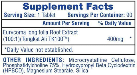 Hi-Tech Pharmaceuticals Tongkat Ali - 100:1 Extract - 400 mg - 90 Tablets