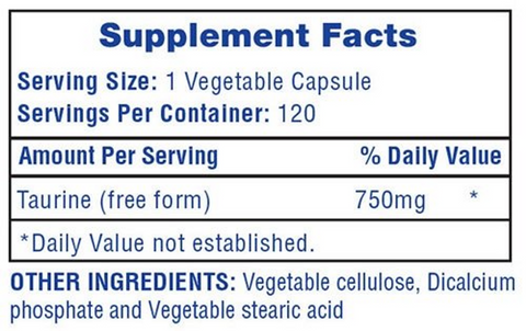 Taurine 750m - Hi Tech Pharmaceuticals (120 Caps)