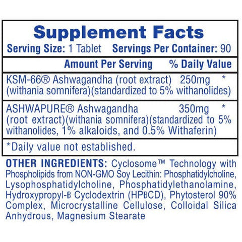 Ashwagandha 600mg - Hi Tech Pharmaceuticals (90 Tabs)