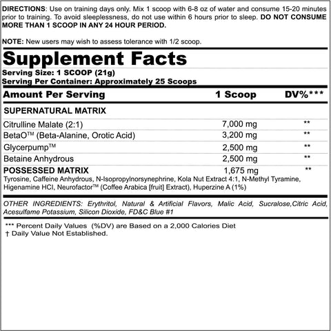 BZRK Pre Workout - Black Magic Supply (25 srvs)